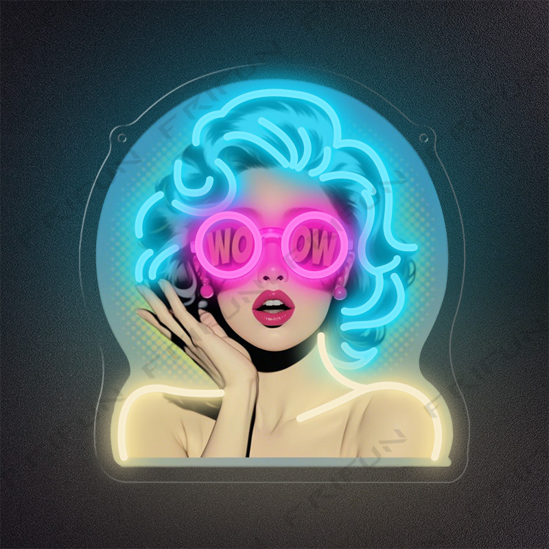 Insegna al Neon WOW Curl Girl, - Outdoor Lighting Decor Wow recensione e prezzo